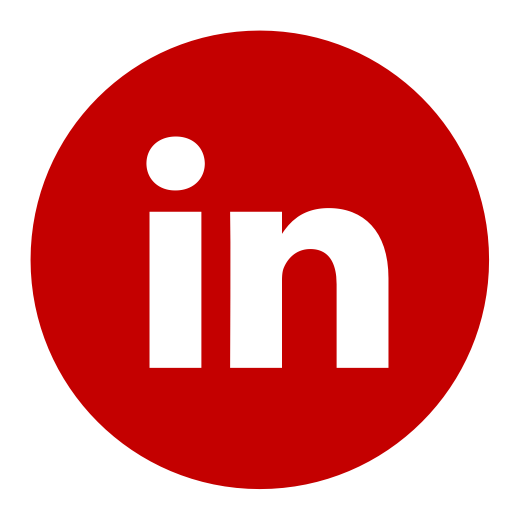 Linkedin logo in red